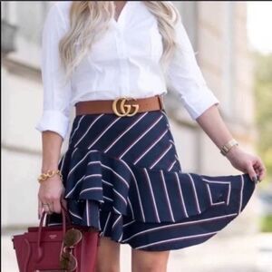 Express Navy blue skirt with red and white stripes size 00
